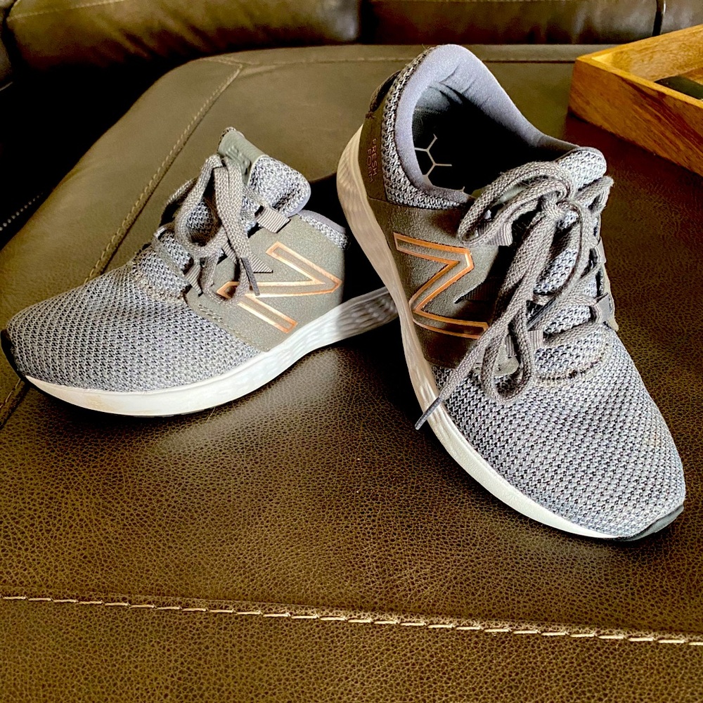 New balance fresh foam grey and rose gold size 6